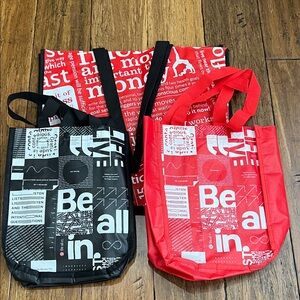 Red and Black Tote Bags Set